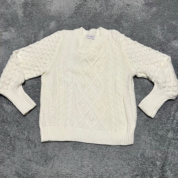 Evereve Sweaters - Evereve Sweater Womens Small Cream Chunky Cozy Cottage Cable